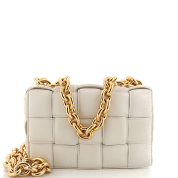 Bottega Veneta Cassette Chain Crossbody Bag Padded Maxi Intrecciato Leather