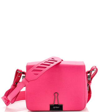 Off White Binder Clip Flap Bag Leather Small