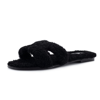 Hermes Women's Oran Sandals Shearling