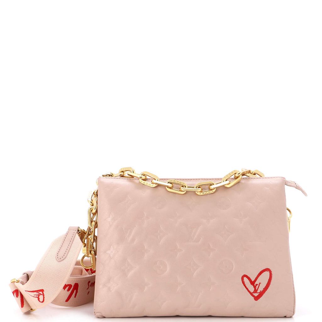 Coussin leather handbag Louis Vuitton Pink in Leather - 25092531