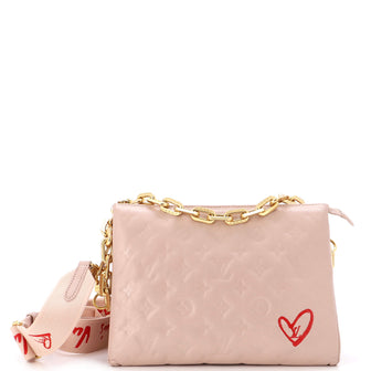 Louis Vuitton, Bags, Louisvuittoncoussin Mm Monogram Embossed Shoulder Bag  Pink