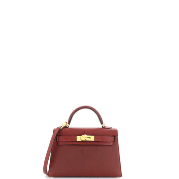 Hermes Kelly Mini II Bag Red Chevre Mysore with Gold Hardware 20