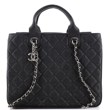 Chanel Urban Companion Top Handle Shopping Tote Quilted Caviar Large