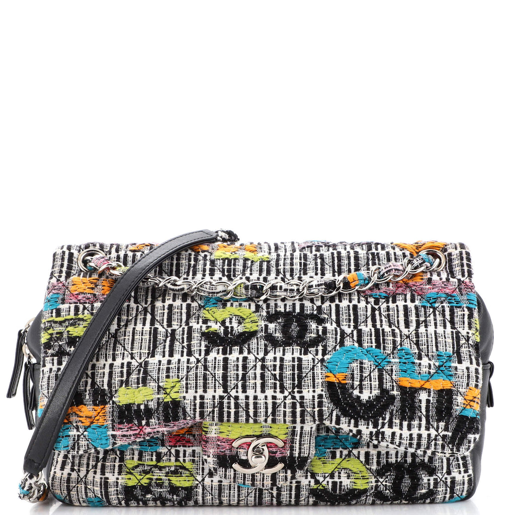 Chanel Easy Fantasy Flap Bag Quilted Multicolor Tweed Medium Multicolor  2138979