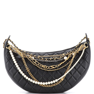 Chanel All About Chains Hobo Quilted Lambskin