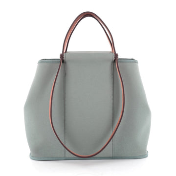 Hermes Cabag Handbag Toile and Leather 32 Green 2139205