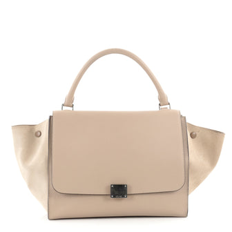 Celine Trapeze Handbag Leather Medium Brown 2139301