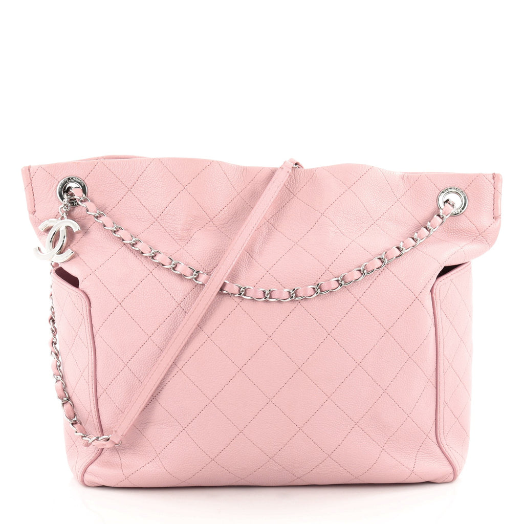 Chanel CC Pocket Hobo Quilted Caviar Medium Pink 2139303