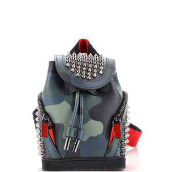 Christian Louboutin Explorafunk Keyring Crossbody Bag Spiked Leather