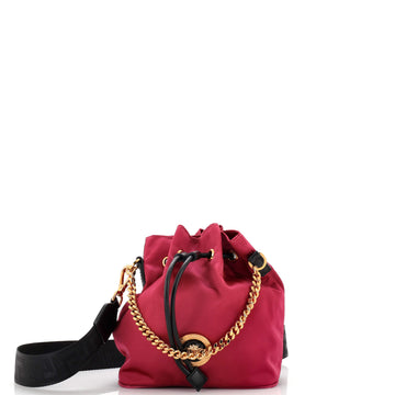 Versace Medusa Convertible Drawstring Bucket Bag Nylon Small