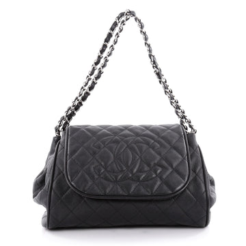Chanel Timeless Accordion Flap Bag Quilted Caviar Black