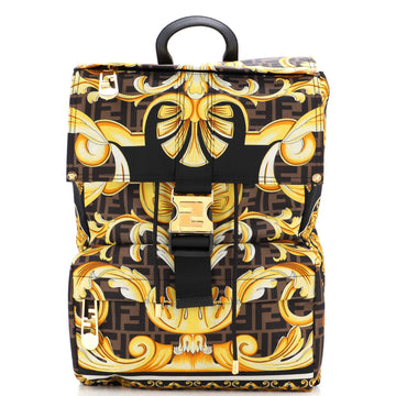 Fendi x Versace Fendace Fendiness Backpack Printed Zucca Nylon Medium