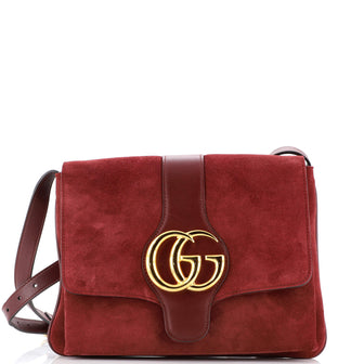 Gucci Arli Shoulder Bag Suede with Leather Medium