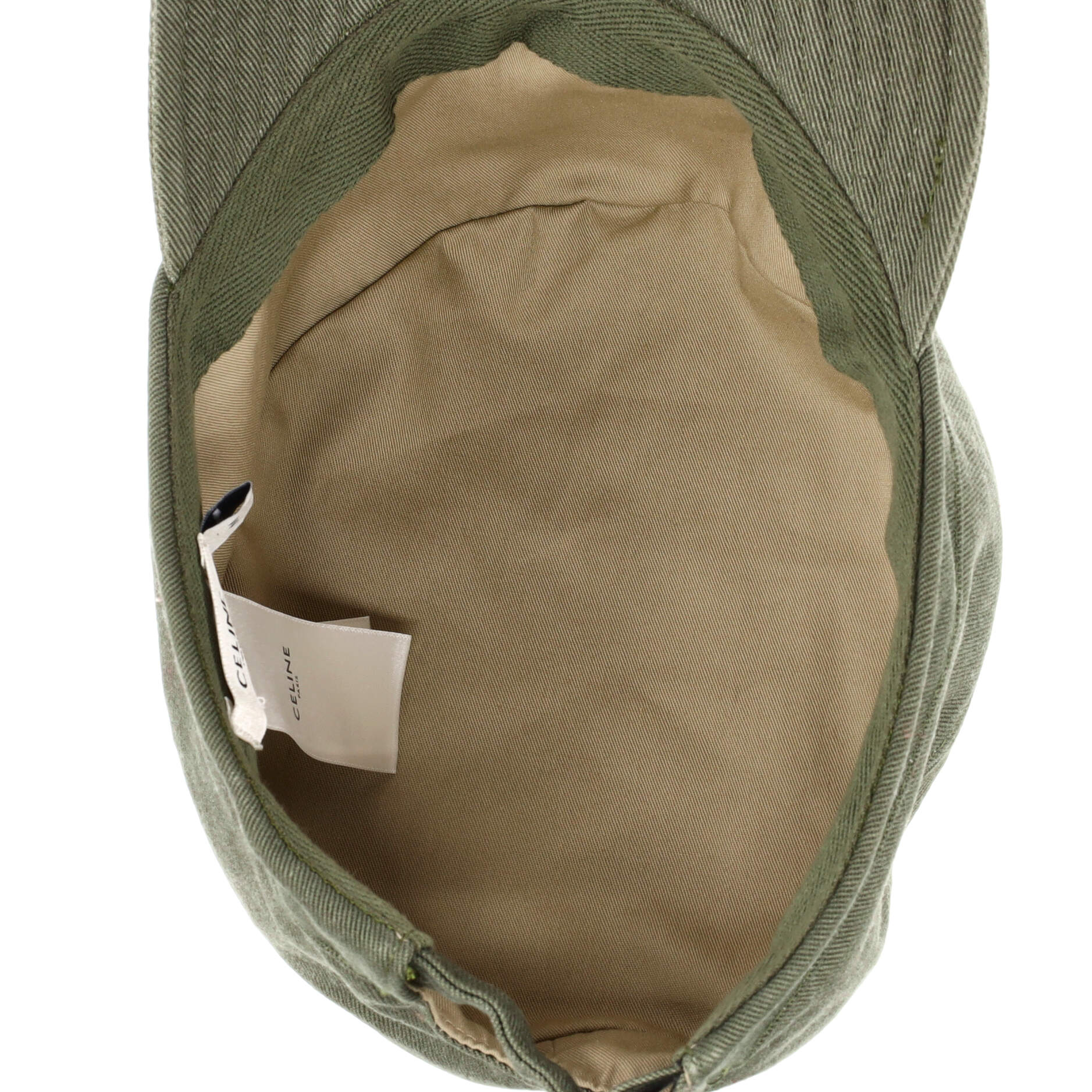 Celine Triomphe Army Cap Cotton Green 2140561