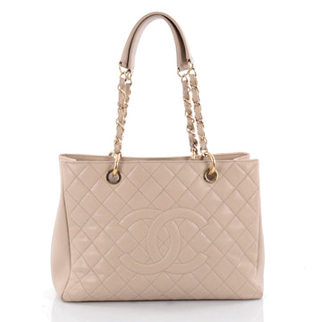 Chanel Grand Shopping Tote Quilted Caviar Neutral