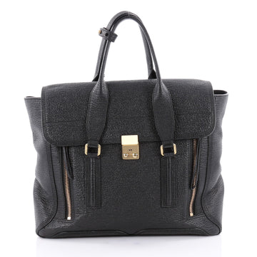3.1 Phillip Lim Pashli Satchel Leather Large Black 2140801