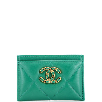 Chanel 19 Card Holder Quilted Leather