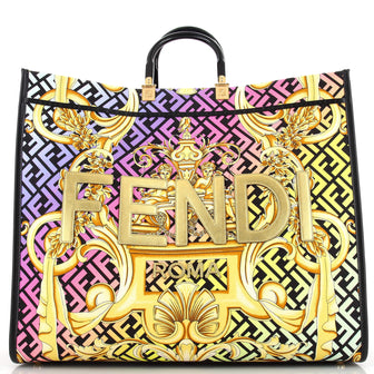 NWT VERSACE X Fendi Fendace Collaboration Sunshine Rainbow Shopper Tote Bag  $5,000.00 - PicClick