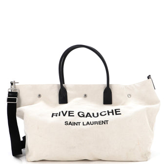 Saint Laurent Rive Gauche Shopper Tote Canvas Maxi