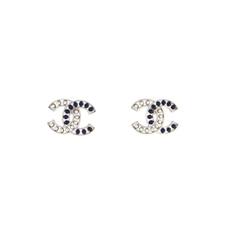 Chanel CC Stud Earrings Metal with Beads and Faux Pearls