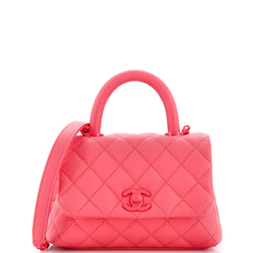 Chanel Coco Top Handle Bag Quilted Caviar Extra Mini