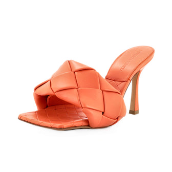 Bottega Veneta Women's Lido Heeled Sandals Maxi Intrecciato Leather
