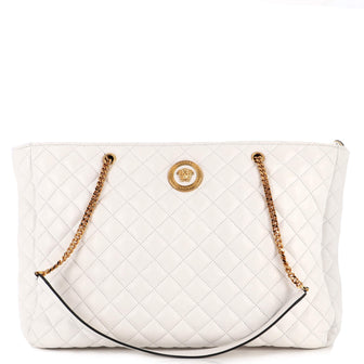 Versace Medusa Icon Chain Tote Quilted Leather Large