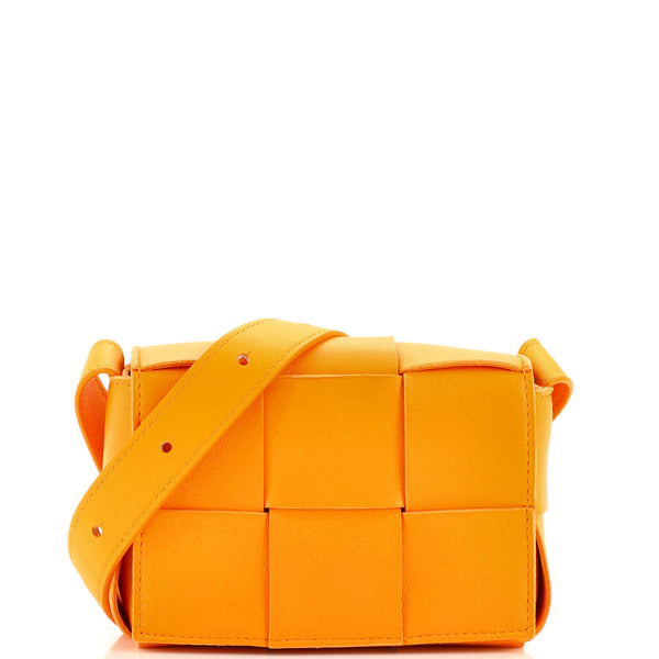 Bottega Veneta Candy Cassette Crossbody Bag Maxi Intrecciato Leather Mini  Orange 2142191