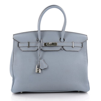 Hermes Birkin Handbag Blue Togo with Palladium Hardware Blue 2142302