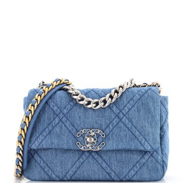 Chanel 19 Flap Bag Quilted Denim Medium