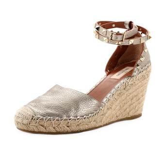 Valentino Garavani Women's Rockstud Wedge Espadrilles Leather