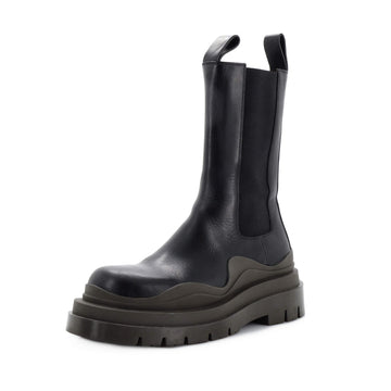 Bottega Veneta Women's Tire Chelsea Boots Leather and Rubber