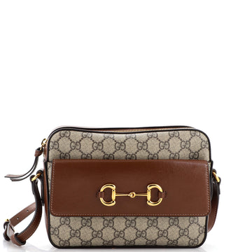 Gucci Horsebit 1955 Flap Pocket Camera Bag GG Coated Canvas Small