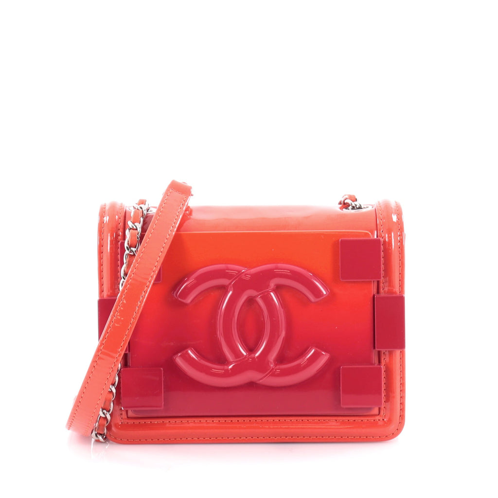 Buy Chanel Boy Brick Flap Bag Patent and Plexiglass Mini Red 2143001