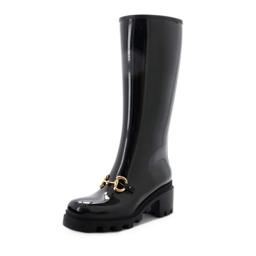 Gucci Women's Horsebit Knee High Boots Rubber