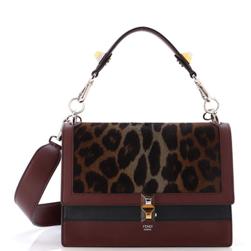 Fendi Kan I Bag Printed Calf Hair and Leather Medium