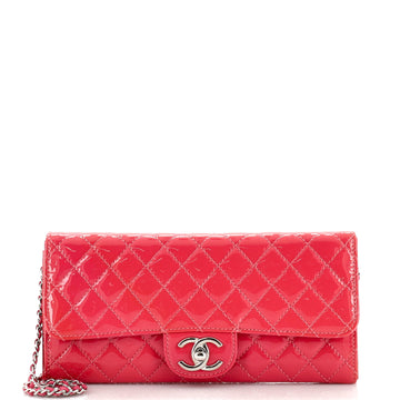 Chanel Wallet On Chain Clutch Quilted Patent East West