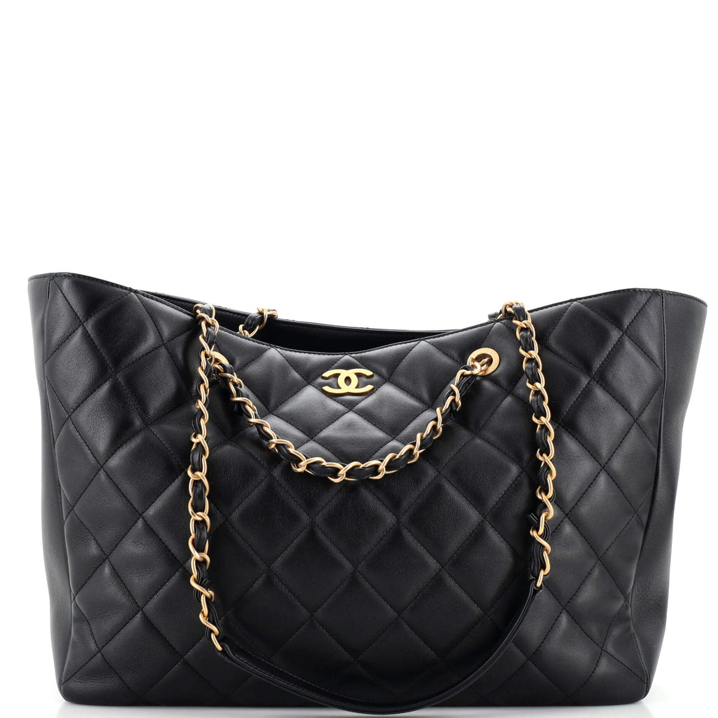 CHANEL Caviar Lambskin Quilted Large Coco Break Shopping Bag Black |  FASHIONPHILE