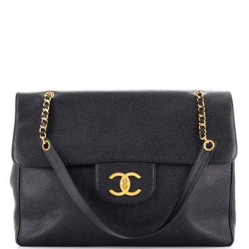 Chanel Vintage CC Flap Shoulder Bag Caviar XL