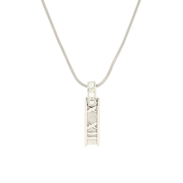 Tiffany & Co. Atlas Bar Pendant Necklace 18K White Gold with Diamonds