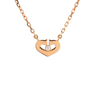 Cartier C Heart de Cartier Pendant Necklace 18K Rose Gold with Diamond XS