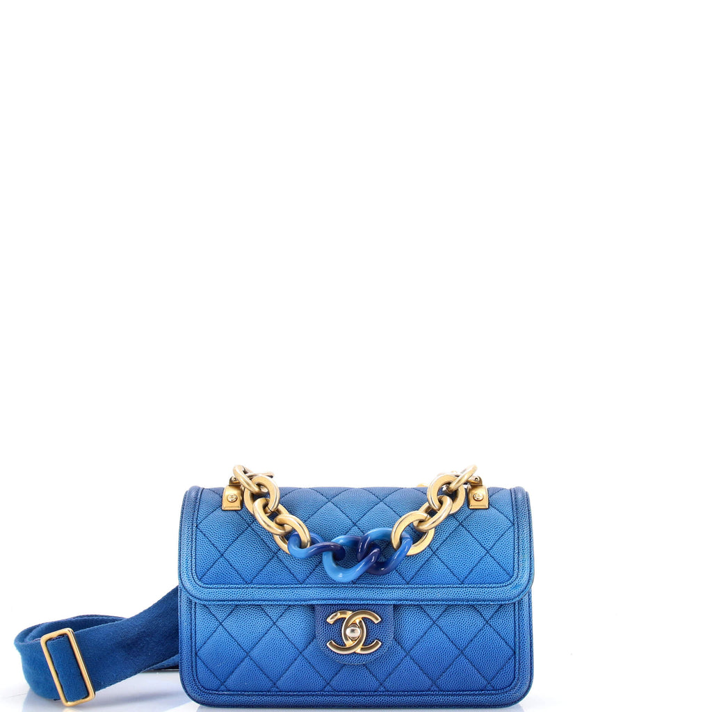 CHANEL Caviar Quilted Medium Sunset On The Sea Flap Blue 1299799