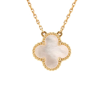 Van Cleef & Arpels Vintage Alhambra Pendant Necklace 18K Yellow Gold and Mother of Pearl