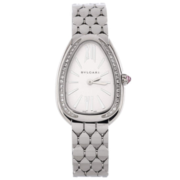 Bvlgari Serpenti Seduttori Quartz Watch Stainless Steel with Diamond Bezel 25
