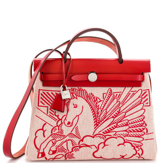 Hermes Herbag Zip Pegase Pop Toile and Leather 31