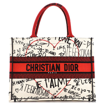 Christian Dior Book Tote Embroidered Canvas Medium