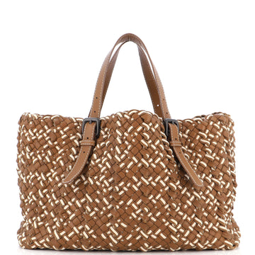 Bottega Veneta Belted Tote Woven Leather Medium