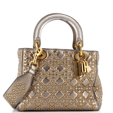 Christian Dior Supple Lady Dior Bag Cannage Studded Lambskin Medium