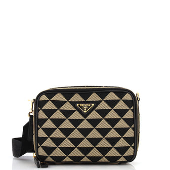 Prada Symbole Zip Around Shoulder Bag Jacquard