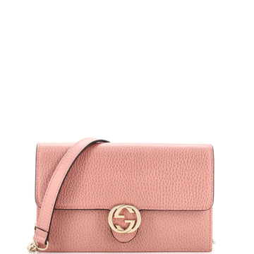 Gucci Interlocking Wallet on Chain (Outlet) Leather